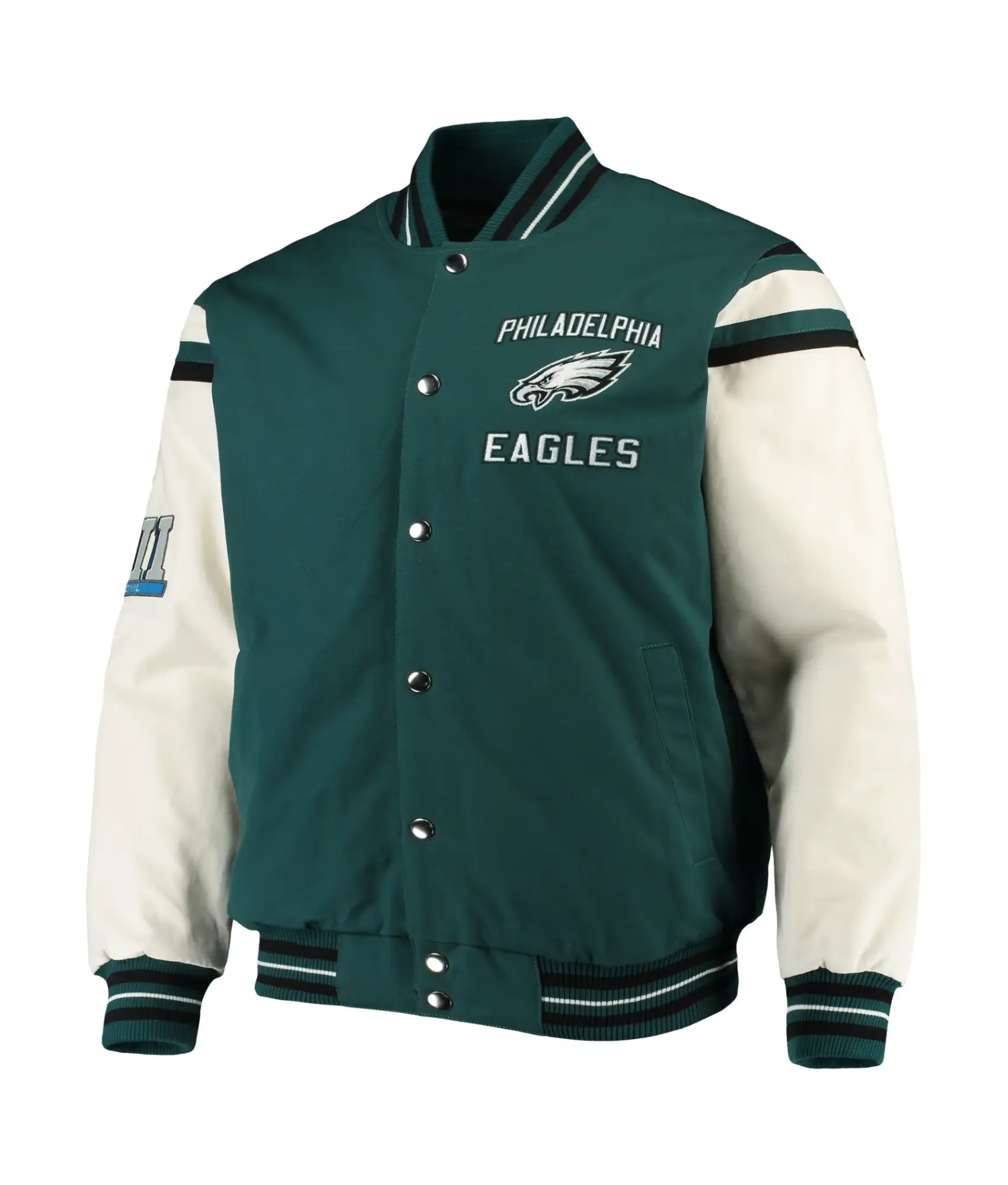 Philadelphia Eagles Victory Formation Commemorative Satin Green Varsity Jacket