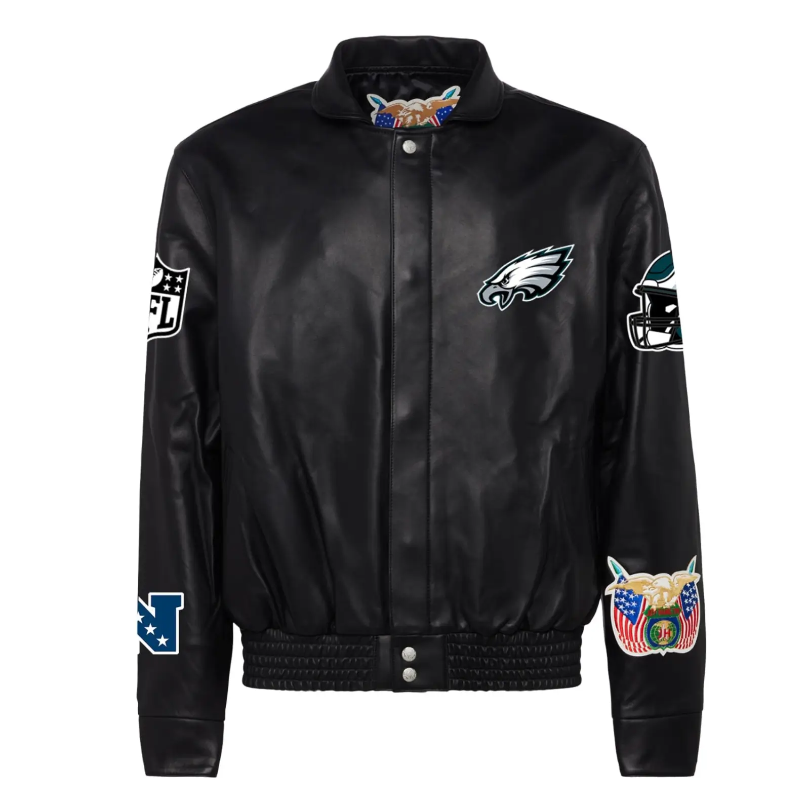 Philadelphia Eagles Full-Snap Black Full Leather Jacket