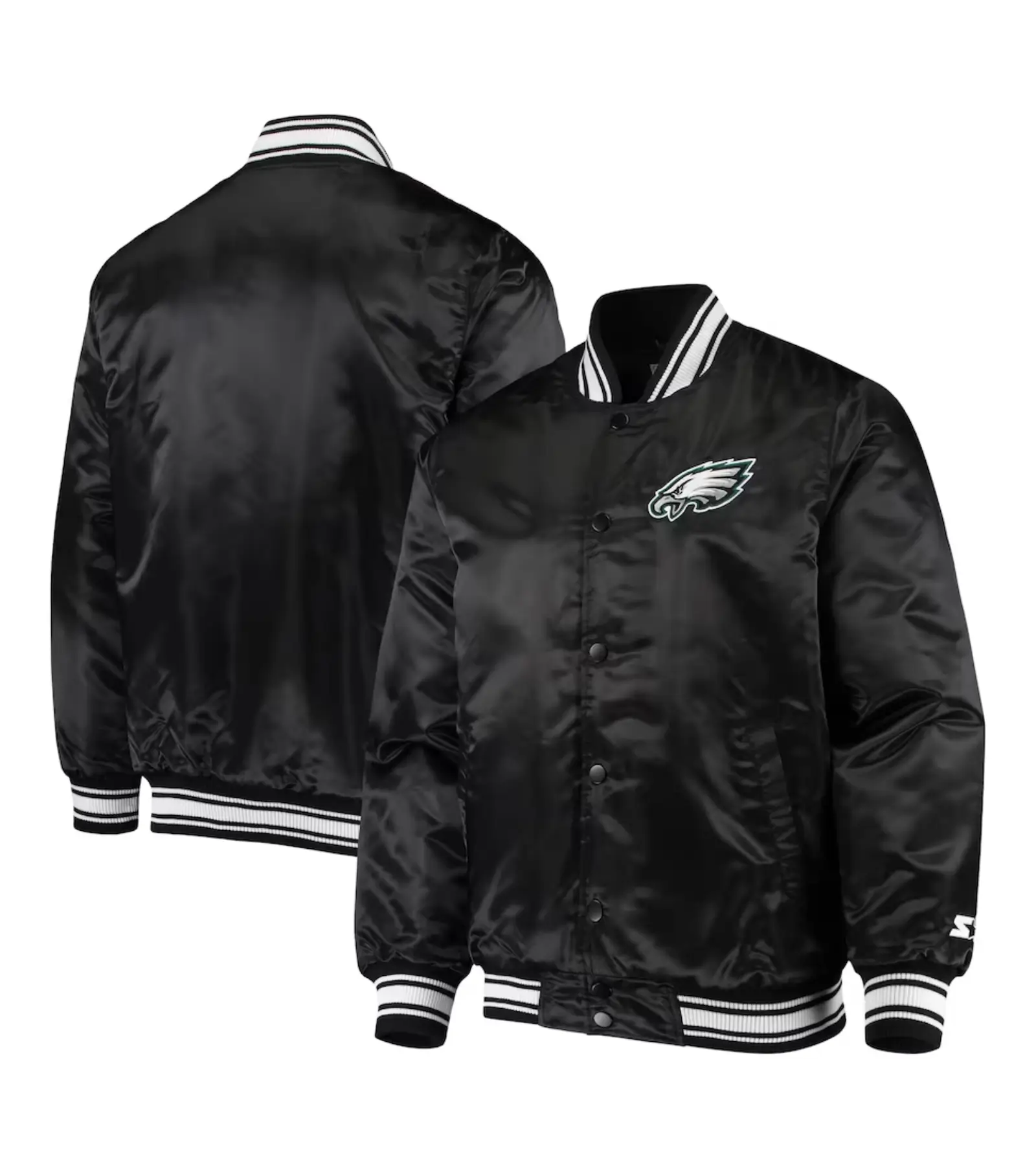 Philadelphia Eagles Locker Room Black Varsity Jacket - Image 4