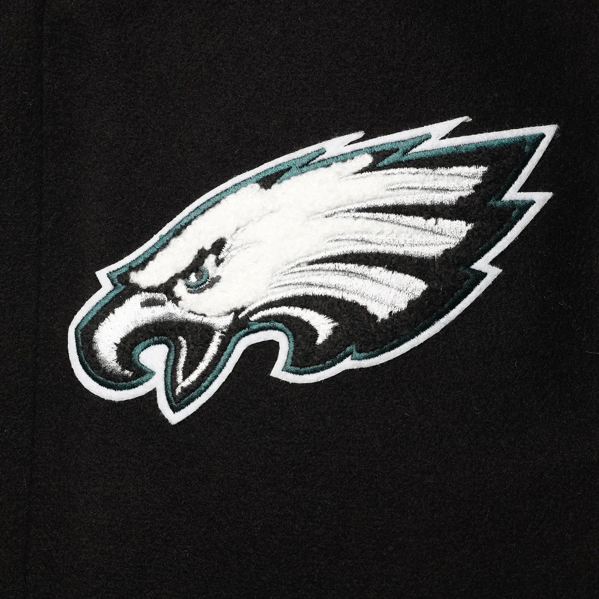 Philadelphia Eagles Classic Wool & Leather Varsity Jacket - Black/White - Image 3