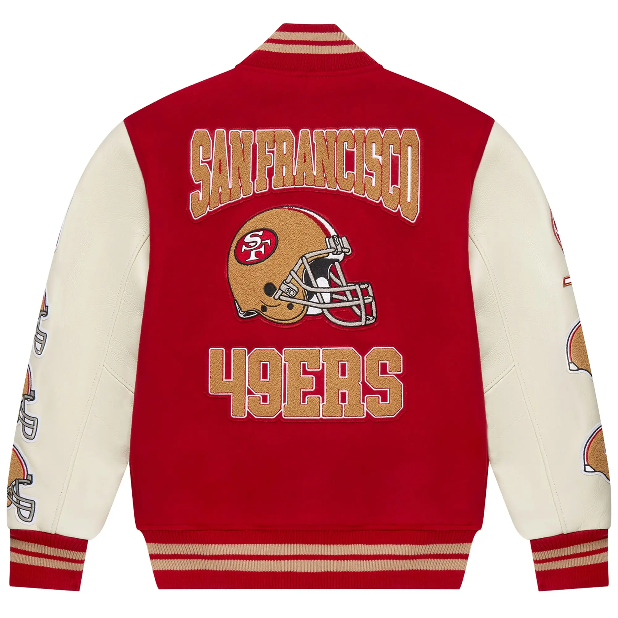 San Francisco 49ers Scarlet Full-Snap Red/White Varsity Jacket - Image 2