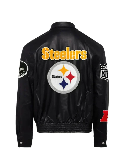 Alternative view of Pittsburgh Steelers Full Leather Black Jacket