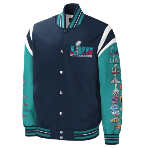 Super Bowl LVII Quick Navy & Green Varsity Jacket