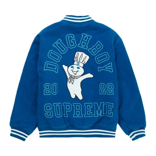 Alternative view of Supreme X Mitchell & Ness Doughboy Twill Blue Varsity Jacket