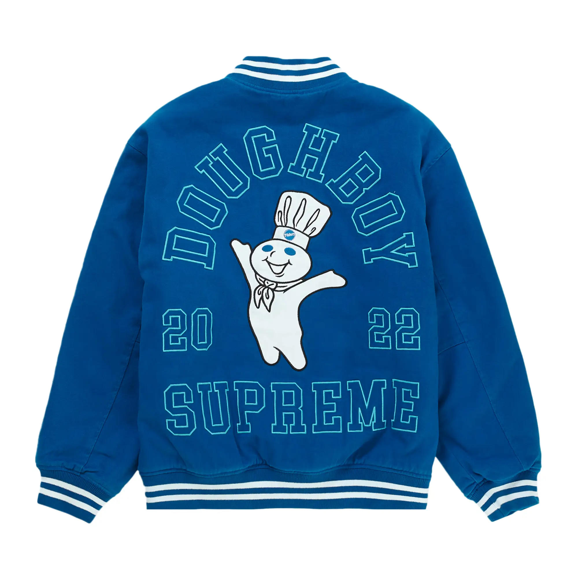 Supreme X Mitchell & Ness Doughboy Twill Blue Varsity Jacket - Image 2