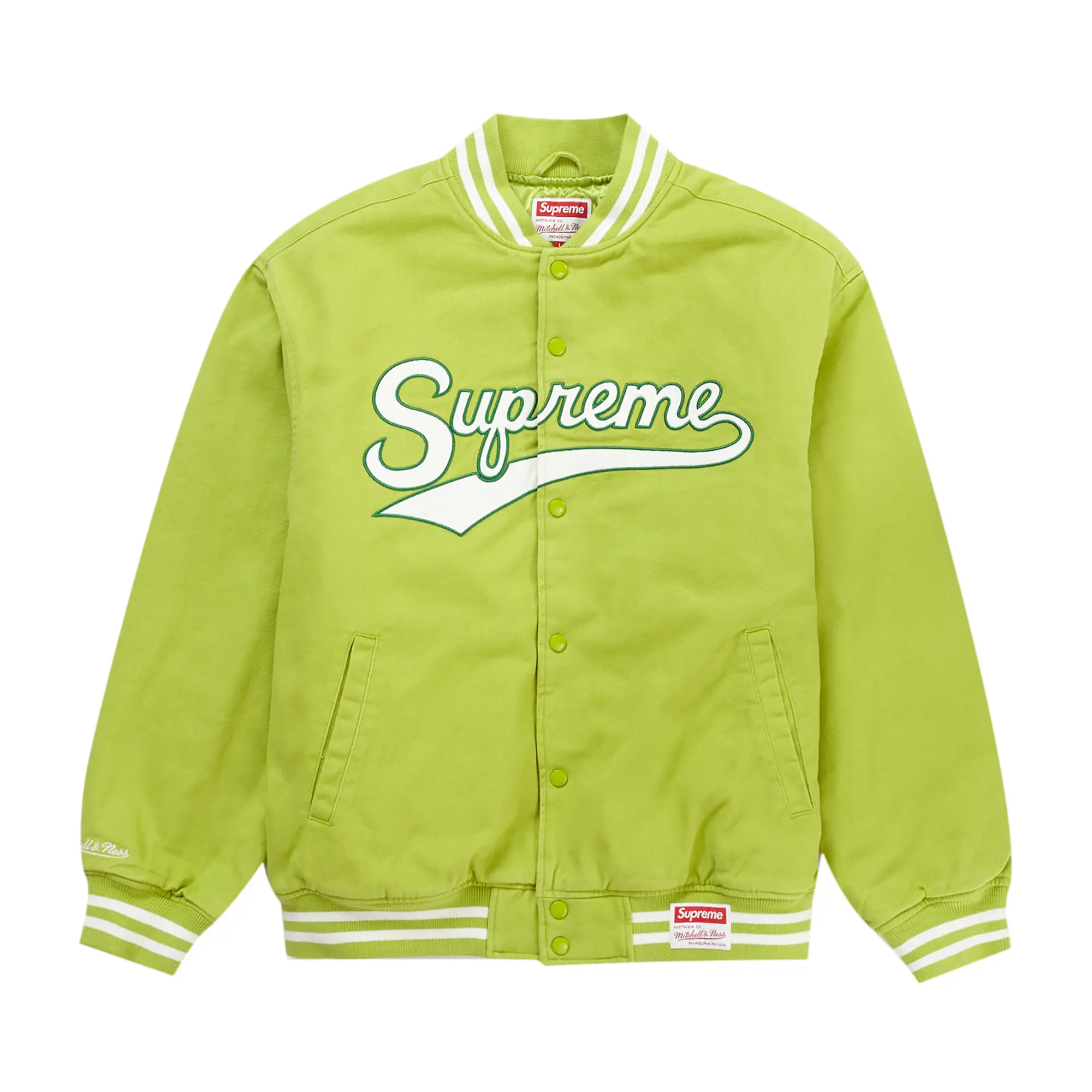 Supreme X Mitchell & Ness Doughboy Twill Light Green Varsity Jacket