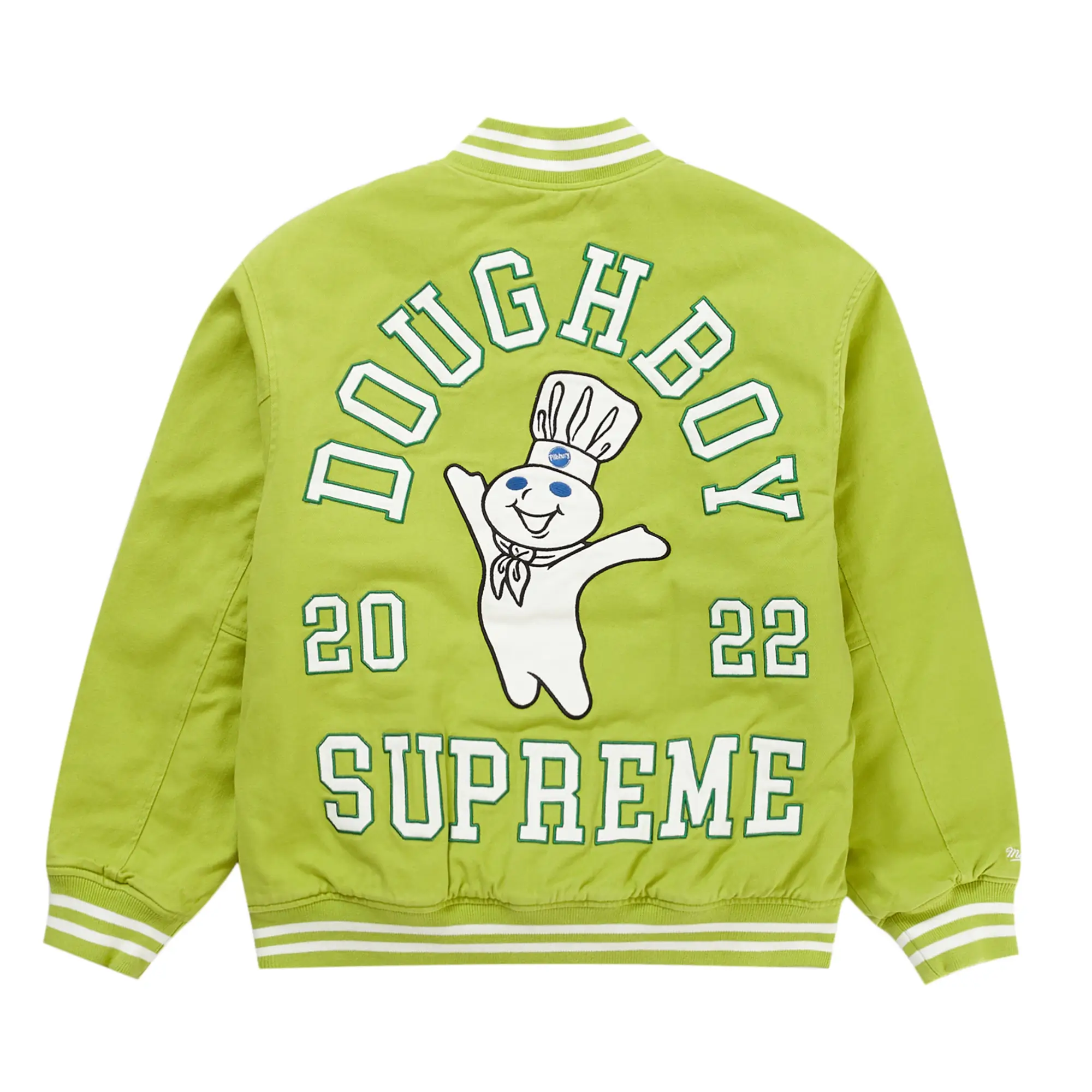 Supreme X Mitchell & Ness Doughboy Twill Light Green Varsity Jacket - Image 2