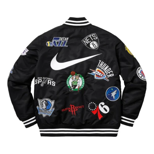 Alternative view of Supreme X Nike/NBA Teams Warm-Up Black Varsity Jacket