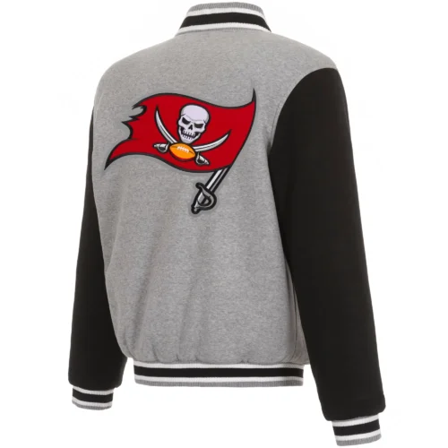 Alternative view of Tampa Bay Buccaneers Two Tone Gray/Black Wool Varsity Jacket