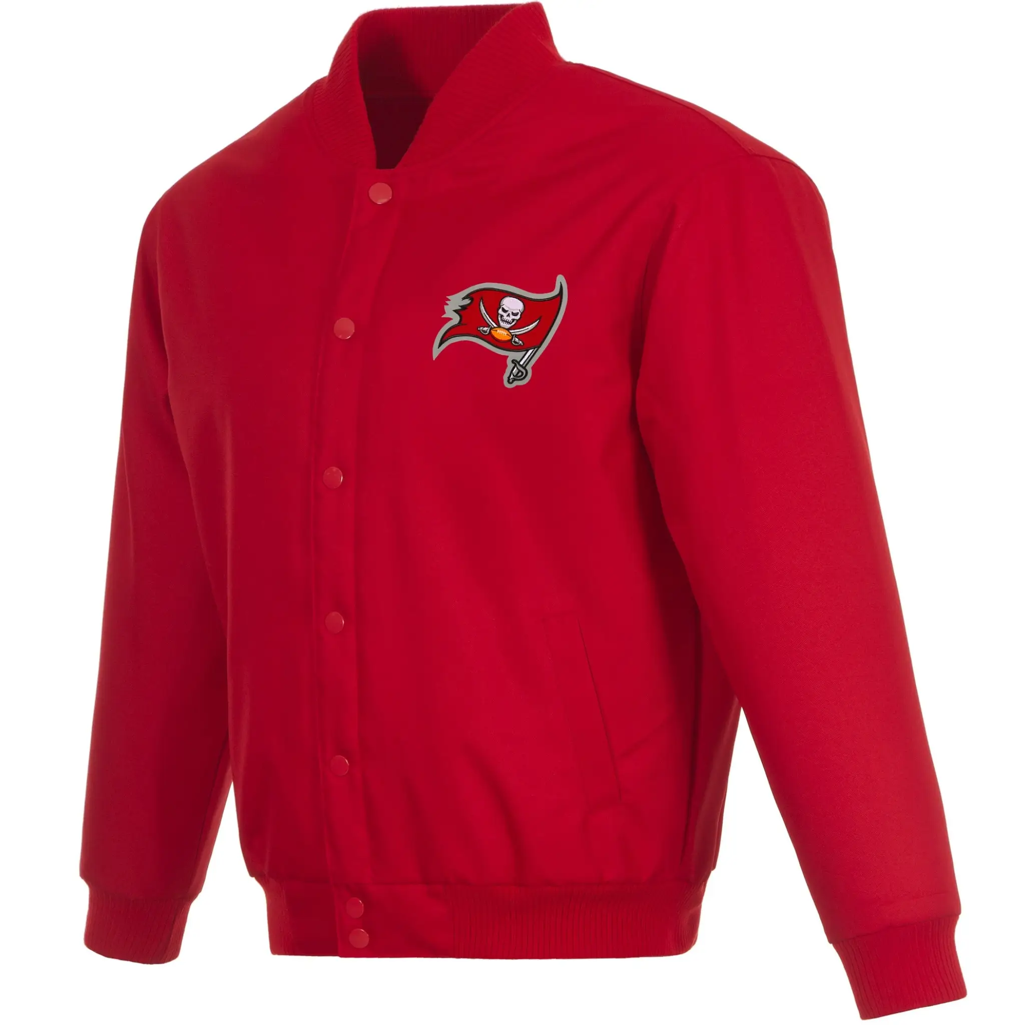 Tampa Bay Buccaneers One Color Red Polyester Varsity Jacket