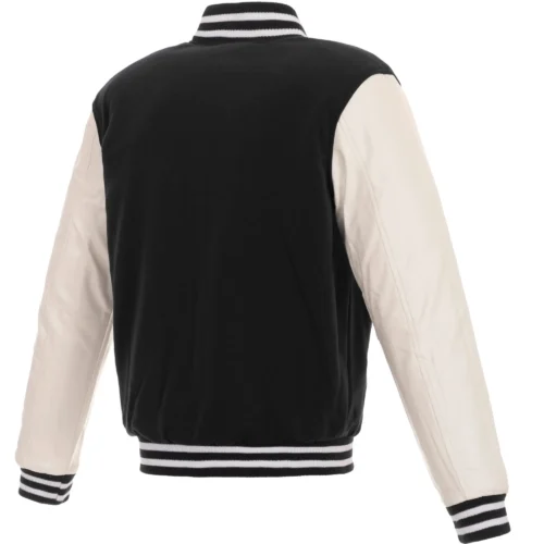 Alternative view of Tampa Bay Buccaneers Two Tone Black Wool & Leather Varsity Jacket