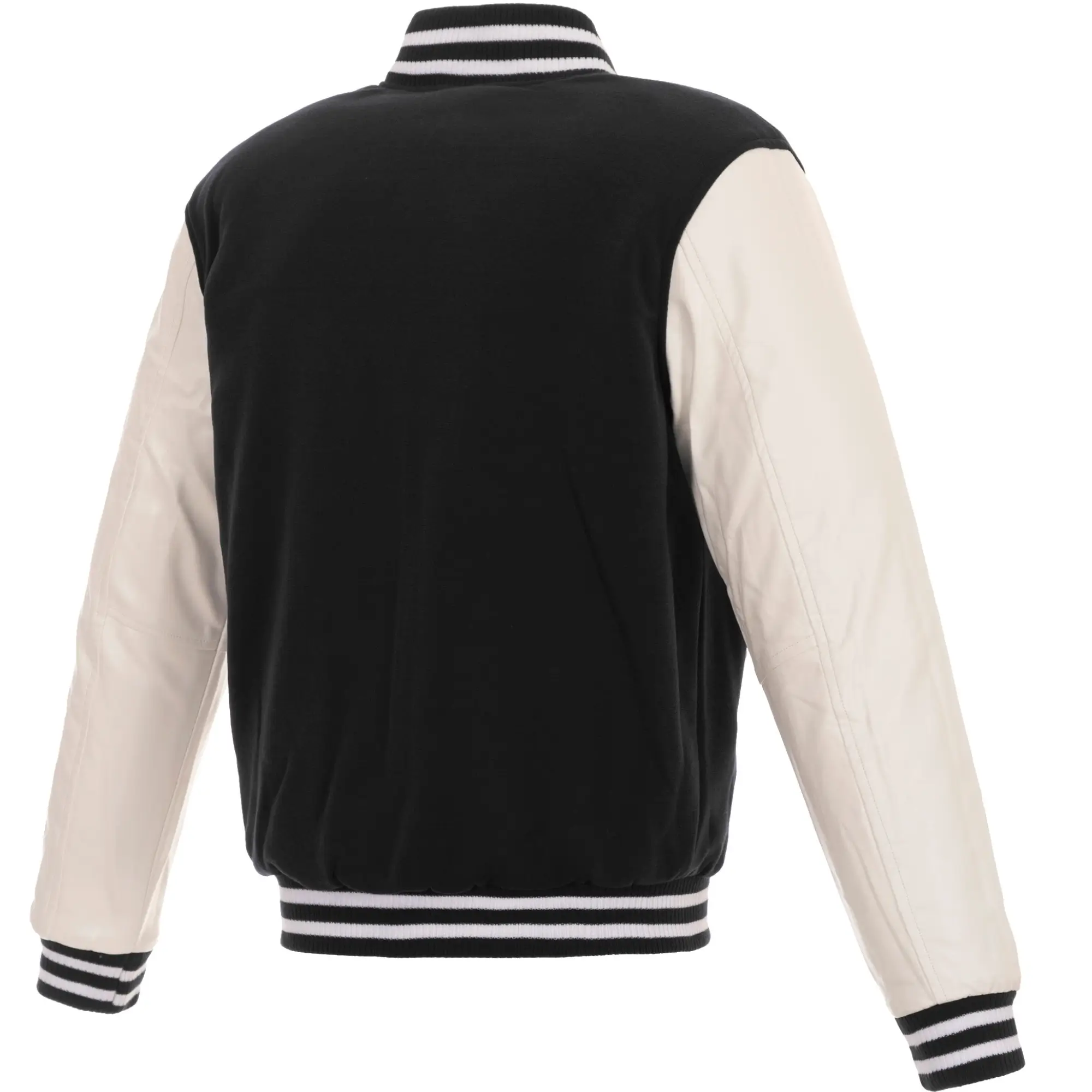 Tampa Bay Buccaneers Two Tone Black Wool & Leather Varsity Jacket - Image 2