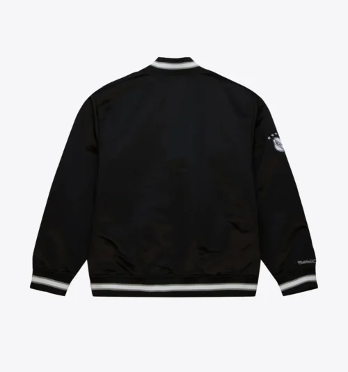 Alternative view of Los Angeles Kings Team OG 2.0 Full-Snap Rib Knitted Black Satin Varsity Jacket