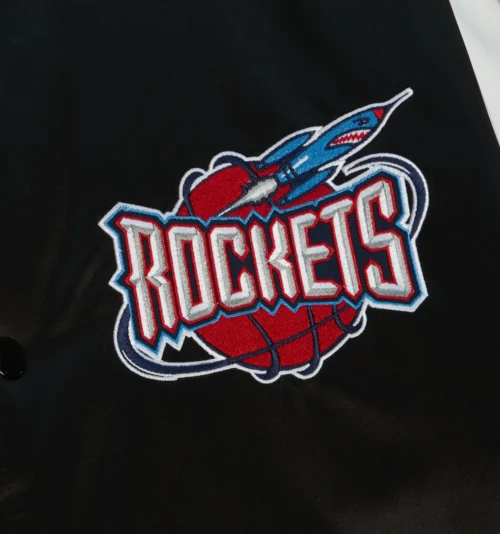 Houston Rockets Team Origins Satin Varsity Jacket - Image 3