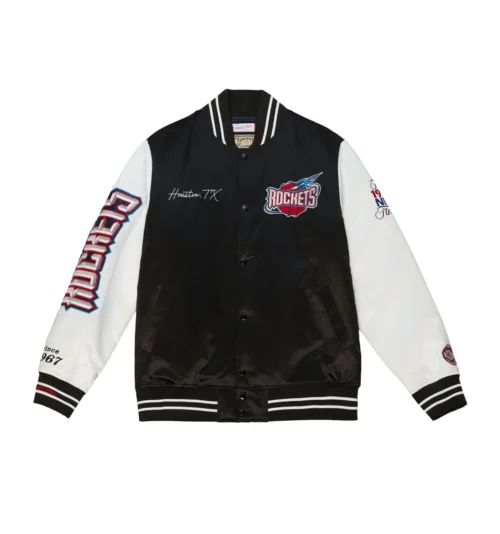 Houston Rockets Team Origins Satin Varsity Jacket