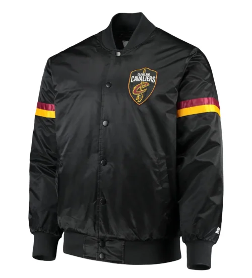Cleveland Cavaliers The Champ Black Satin Varsity Jacket
