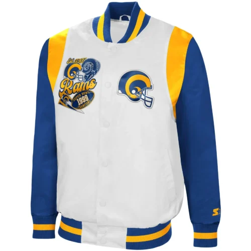 Los Angeles Rams Retro The All-American Satin Varsity Jacket - White