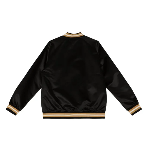 Alternative view of Vegas Golden Knights Ribbed Knitted Black Varsity Jacket