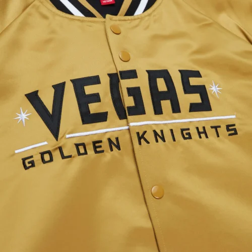 Vegas Golden Knights Throwback Wordmark Satin Varsity Jacket - Image 3