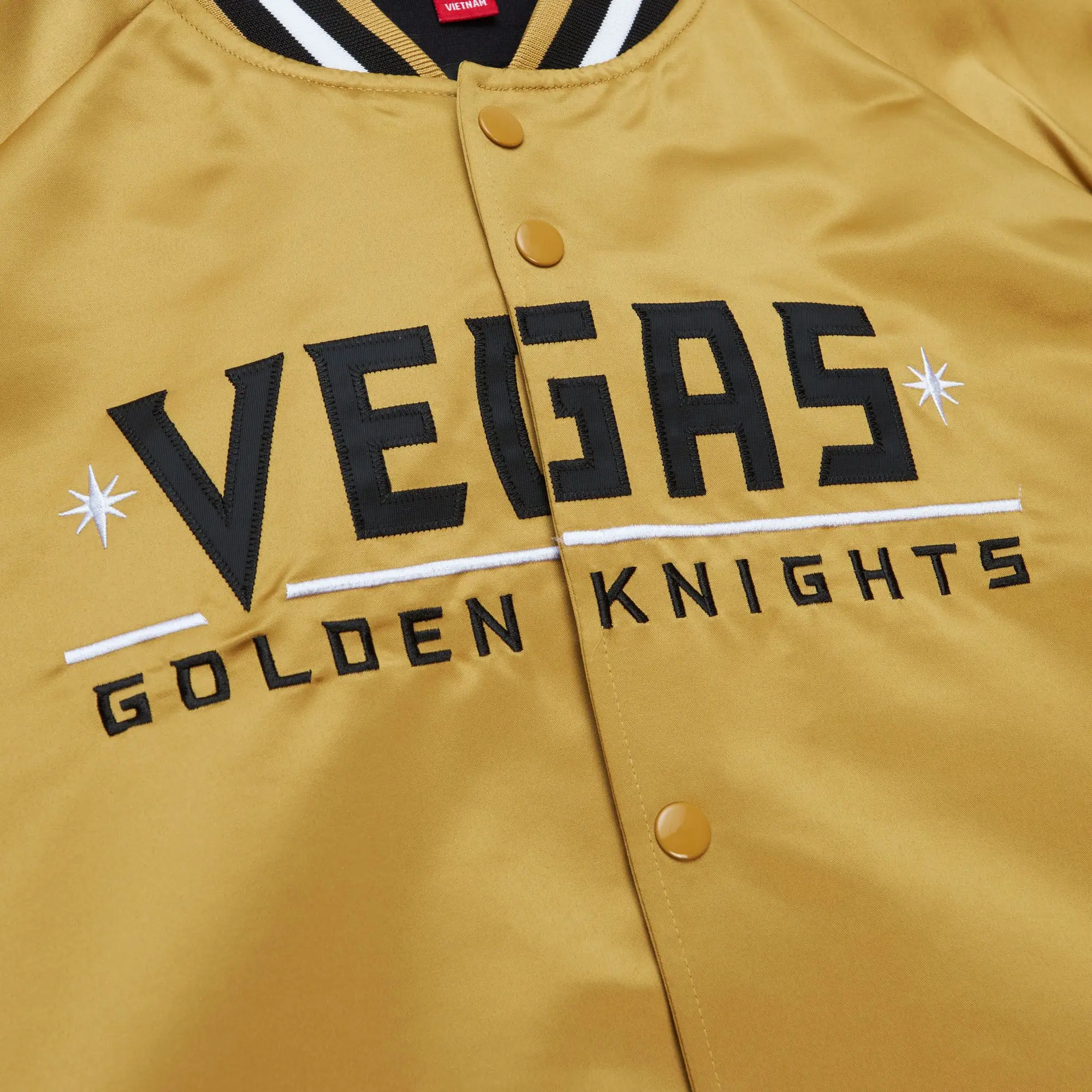 Vegas Golden Knights Throwback Wordmark Satin Varsity Jacket - Image 3