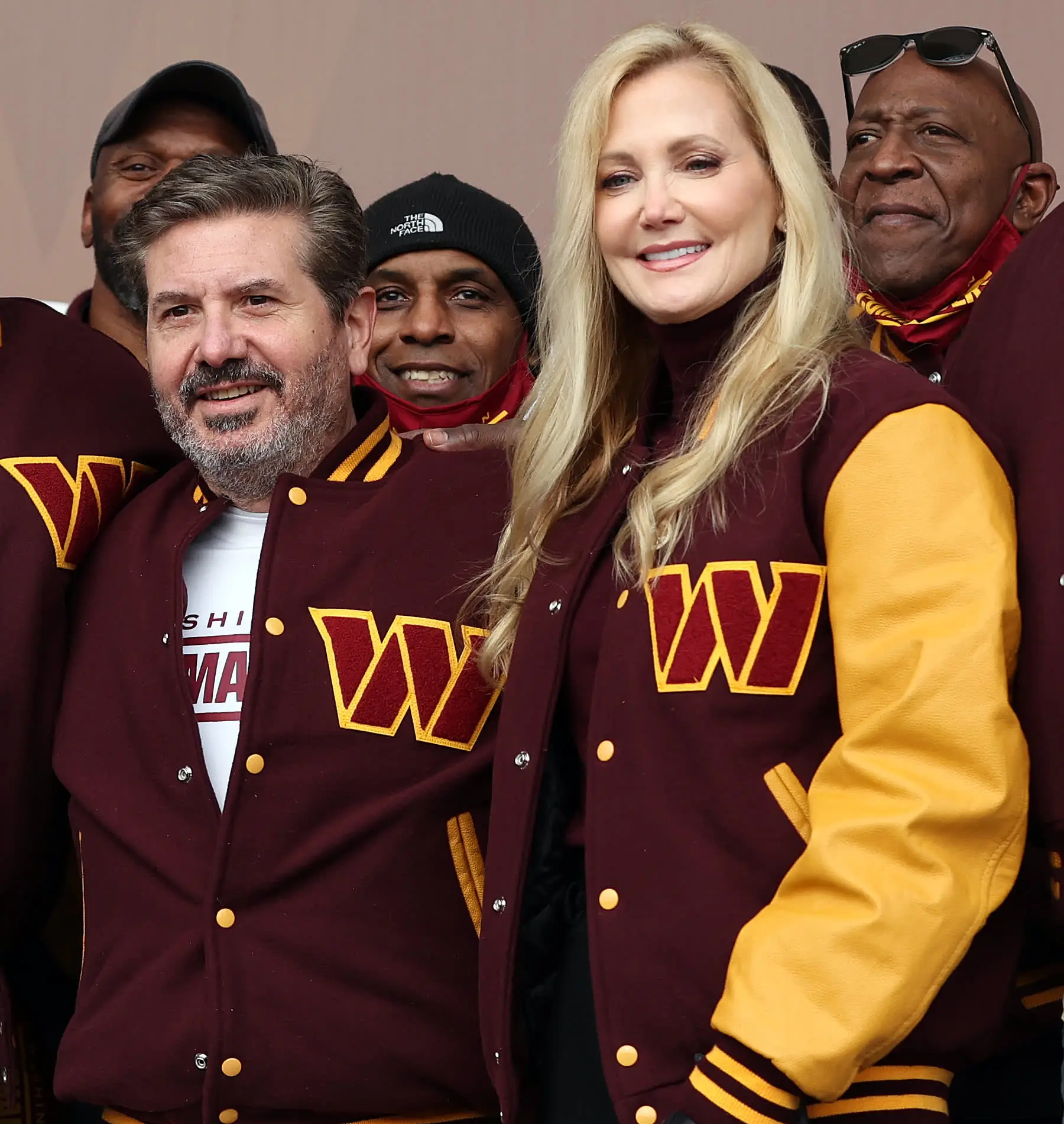 Washington Commanders Letterman Full-Snap Maroon/Yellow Wool & Leather Varsity Jacket - Image 4