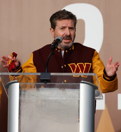 Washington Commanders Letterman Full-Snap Maroon/Yellow Wool & Leather Varsity Jacket - Image 5