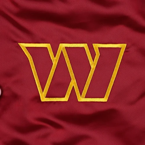 Washington Commanders Pick & Roll Maroon Satin Varsity Jacket - Image 3