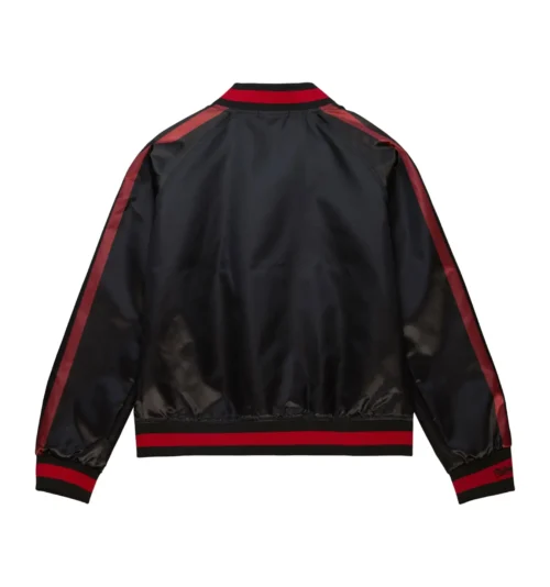 Alternative view of Buffalo Bills Women's Raglan Satin Full-Snap Varsity Jacket - Black
