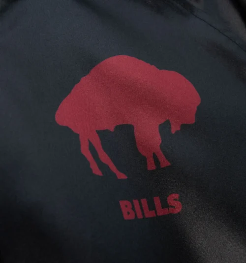 Buffalo Bills Women's Raglan Satin Full-Snap Varsity Jacket - Black - Image 3