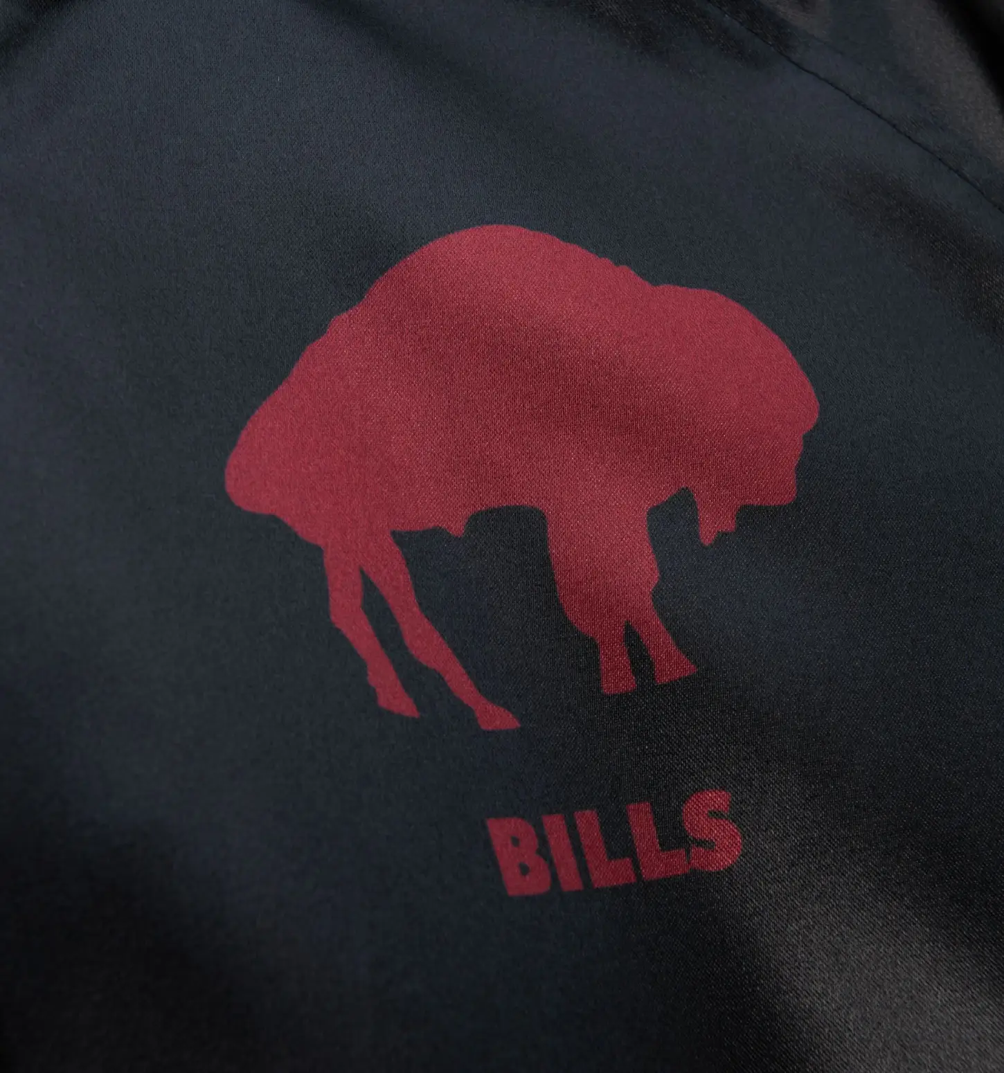 Buffalo Bills Women's Raglan Satin Full-Snap Varsity Jacket - Black - Image 3