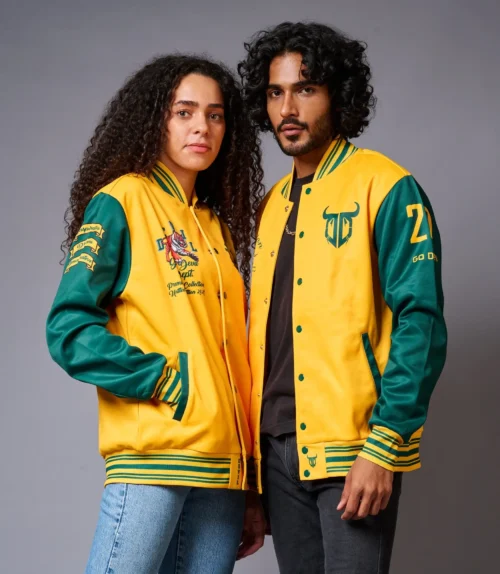 Yellow & Green Couples Coord Varsity Jacket