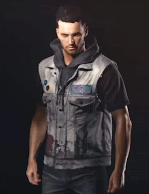 Alternative view of Cyberpunk 2077 V Grey Leather Vest
