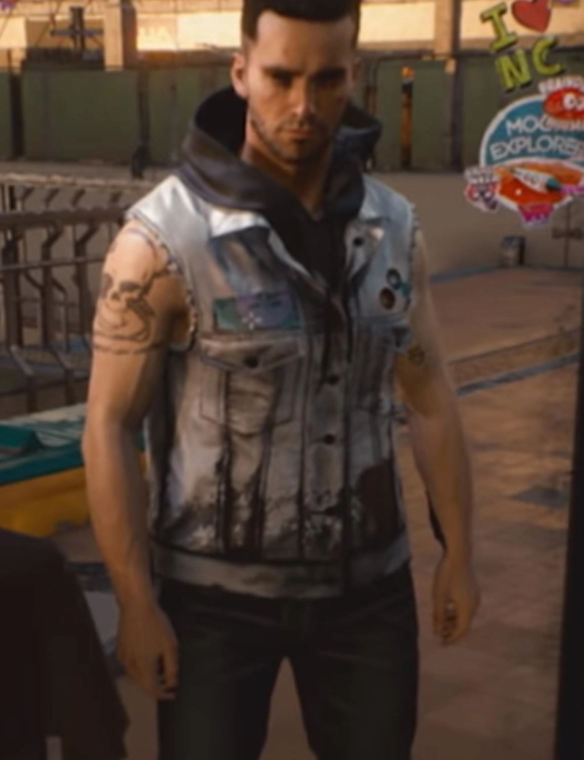 Cyberpunk 2077 V Grey Leather Vest - Image 3