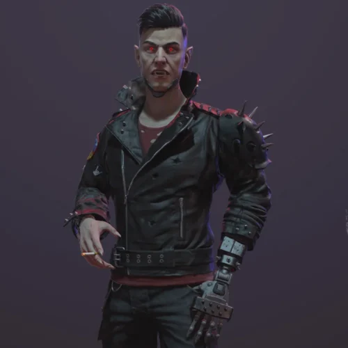 Alternative view of Dracula Black Studded Jacket Cyberpunk 2077