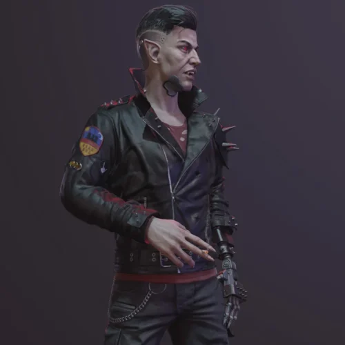 Dracula Black Studded Jacket Cyberpunk 2077 - Image 3