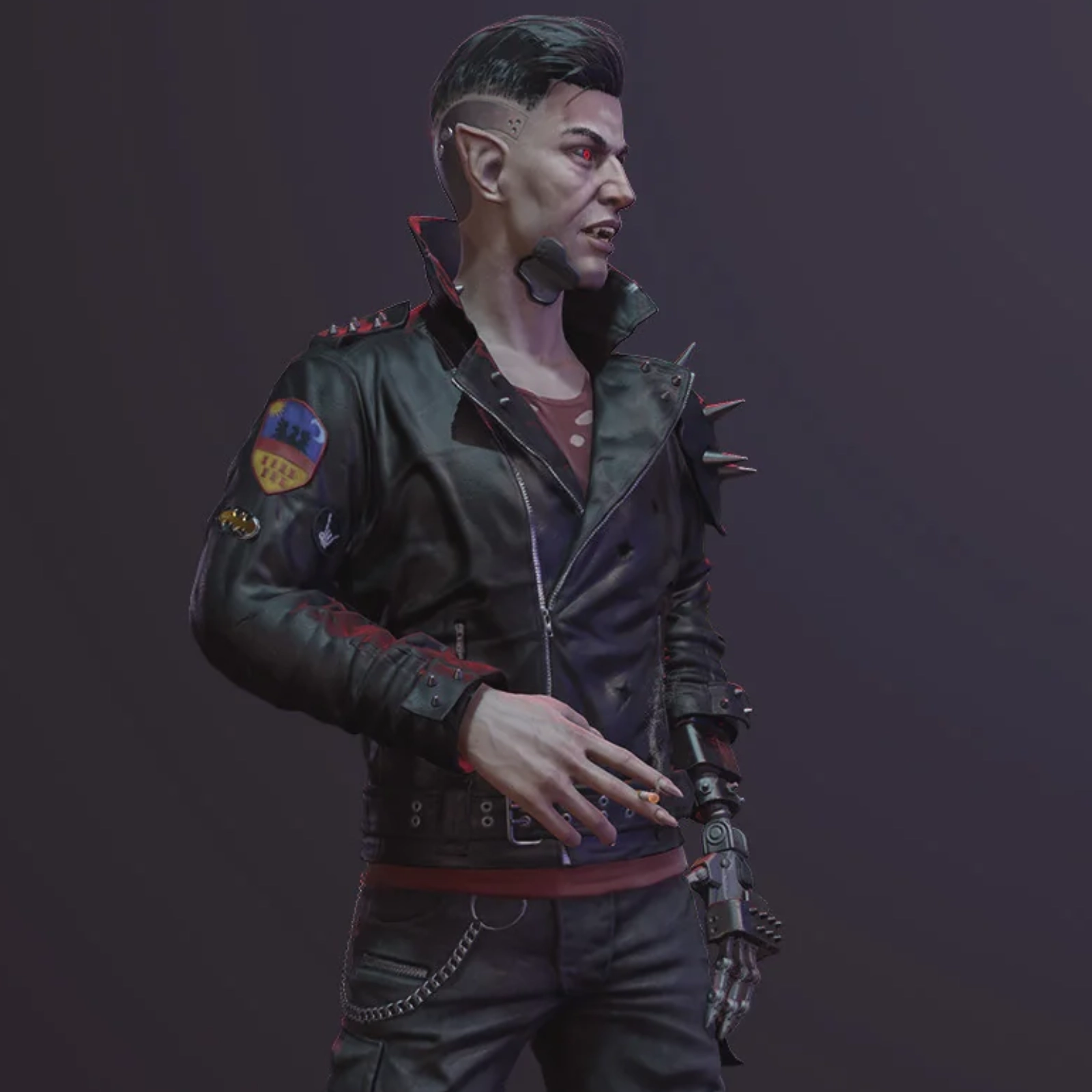 Dracula Black Studded Jacket Cyberpunk 2077 - Image 3