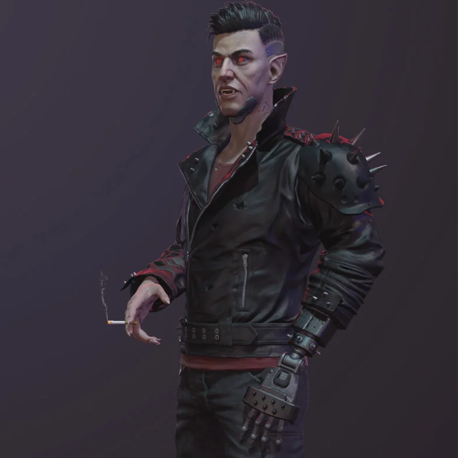 Dracula Black Studded Jacket Cyberpunk 2077 - Image 4