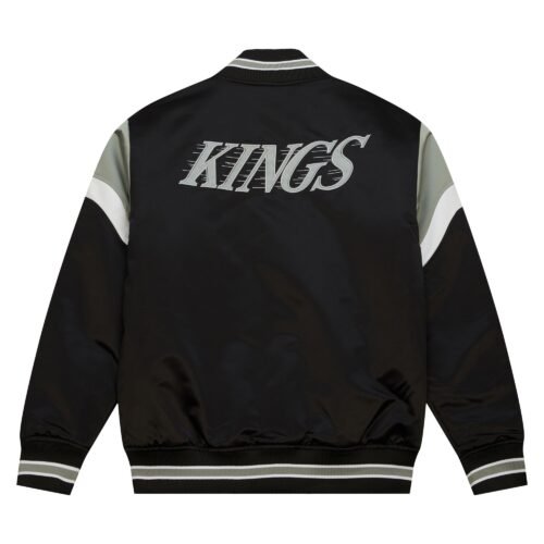Alternative view of Los Angeles Kings Cooperstown Heavyweight Full-Snap Satin Varsity Black Jacket