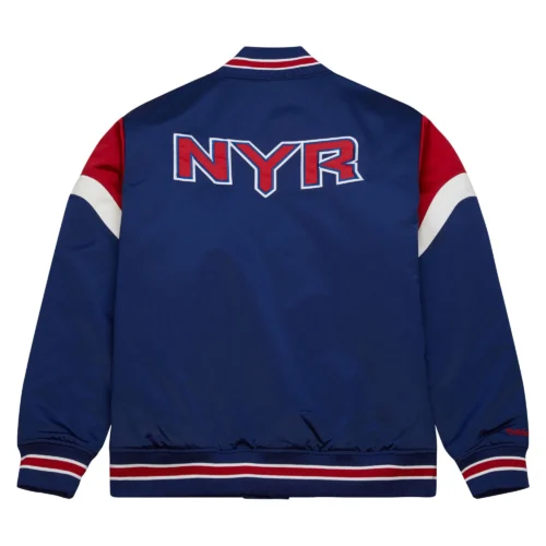 Alternative view of New York Rangers Cooperstown Heavyweight Full-Snap Satin Varsity Jacket