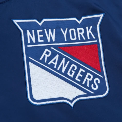 New York Rangers Cooperstown Heavyweight Full-Snap Satin Varsity Jacket - Image 3