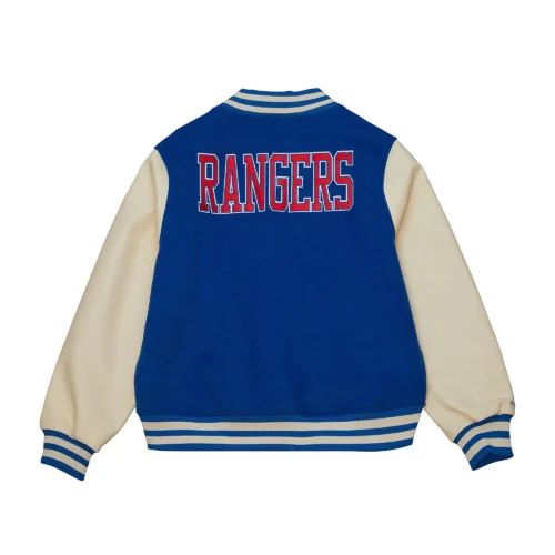 Alternative view of New York Rangers Wool & Leather Varsity Jacket