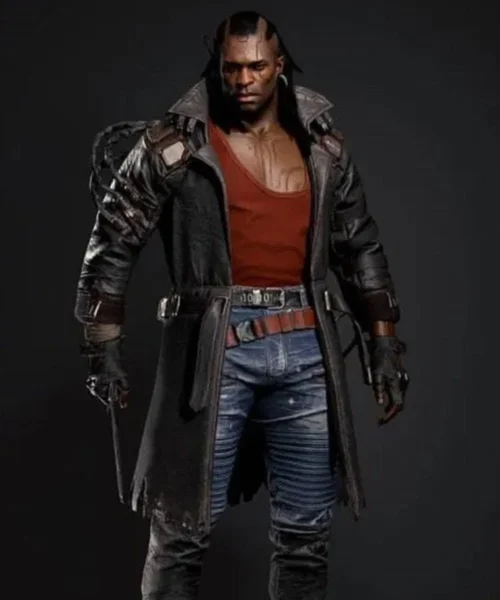 Placide Brown Leather Trench Coat Cyberpunk 2077 - Image 5