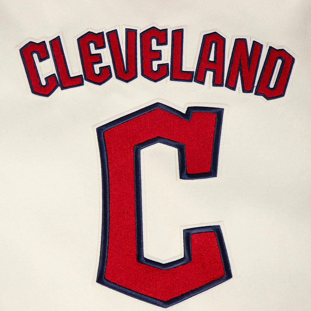 Cleveland Guardians Retro Classic Rib Wool & Leather Varsity Jacket - Image 7