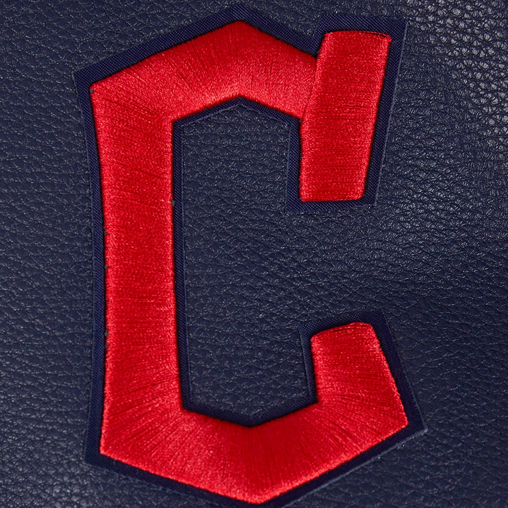 Cleveland Guardians Retro Classic Rib Wool & Leather Varsity Jacket - Image 8