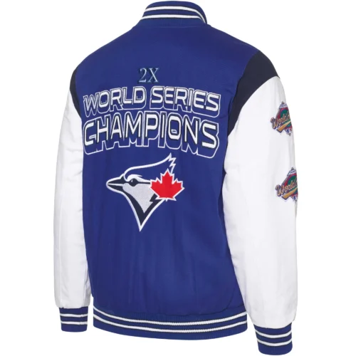 Alternative view of Toronto Blue Jays Strike Zone Varsity Jacket Royal & White