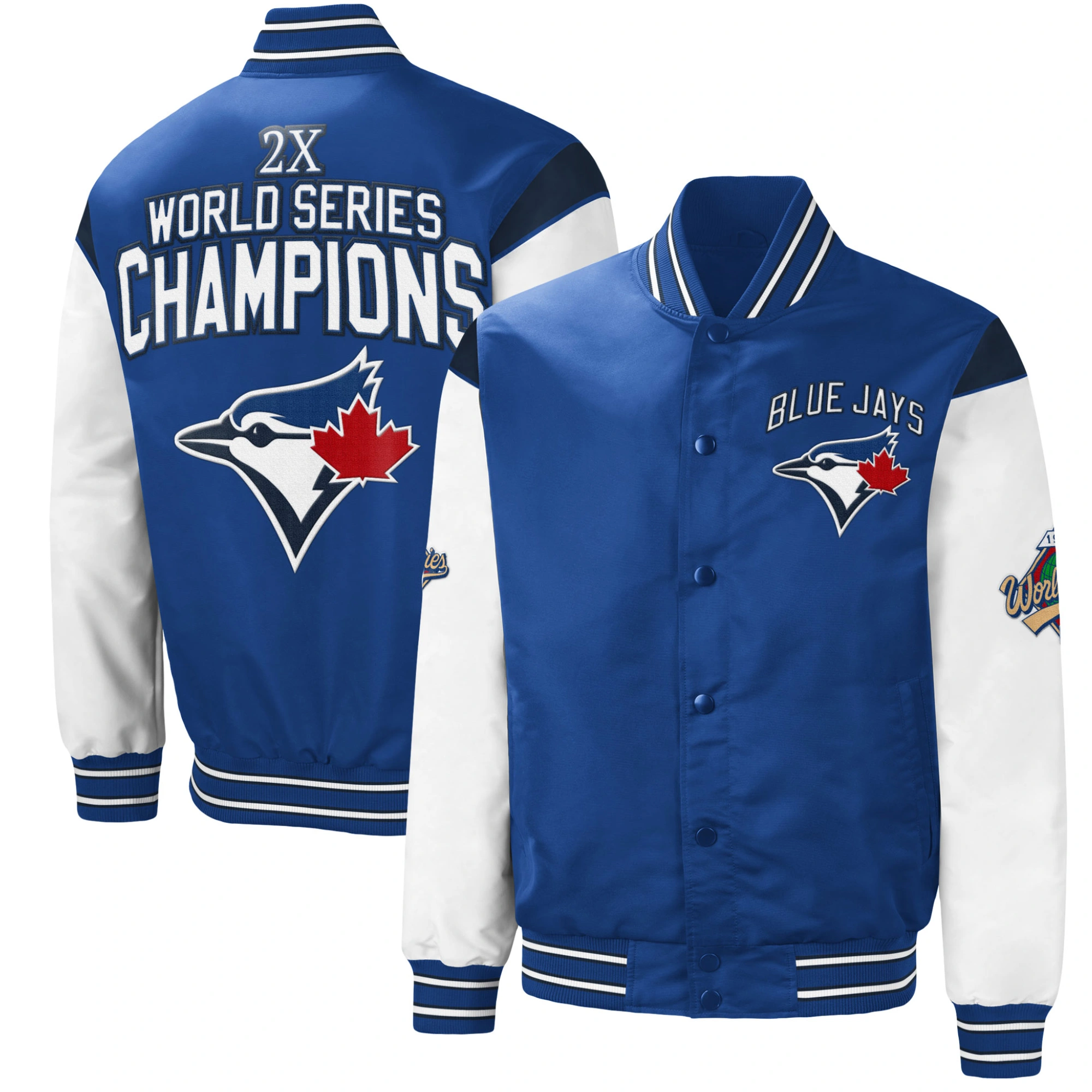 Toronto Blue Jays World Series Champions Varsity Jacket - Blue/White - Image 3