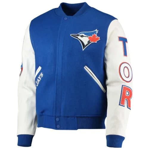 Toronto Blue Jays Classic Wool & Leather Varsity Jacket - Blue/White