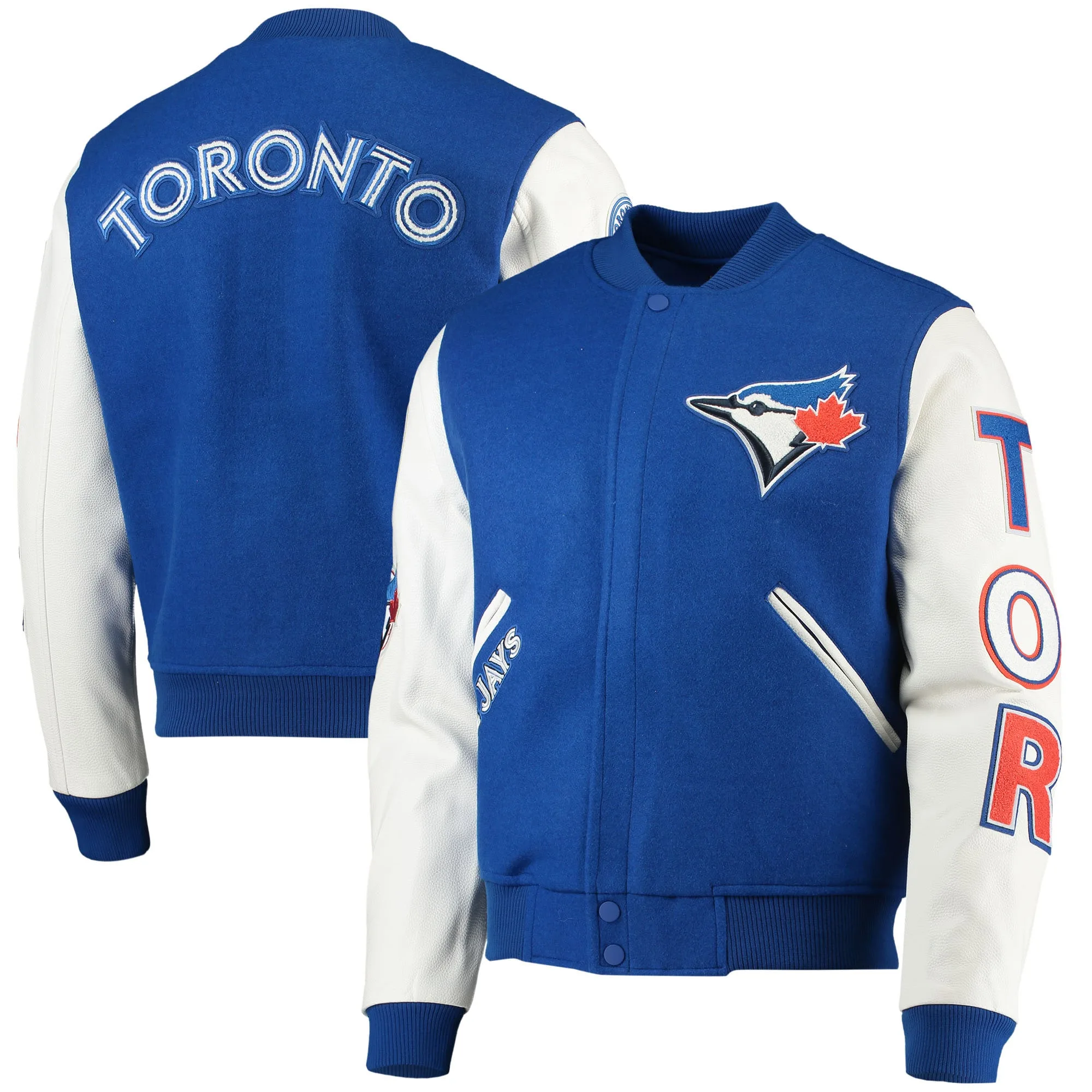 Toronto Blue Jays Classic Wool & Leather Varsity Jacket - Blue/White - Image 4