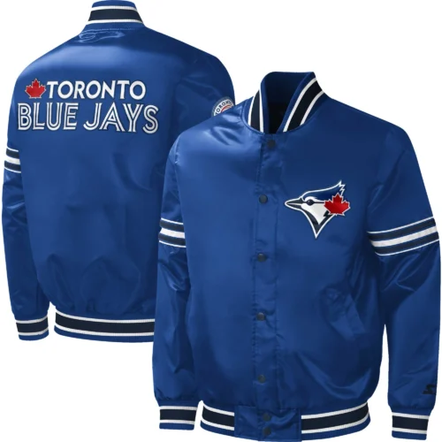 Toronto Blue Jays Slider Satin Varsity Royal Jacket - Image 3