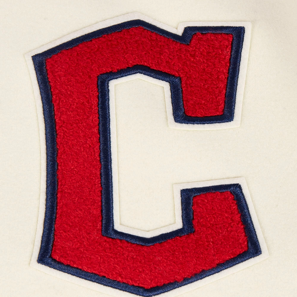 Cleveland Guardians Retro Classic Rib Wool & Leather Varsity Jacket - Image 10